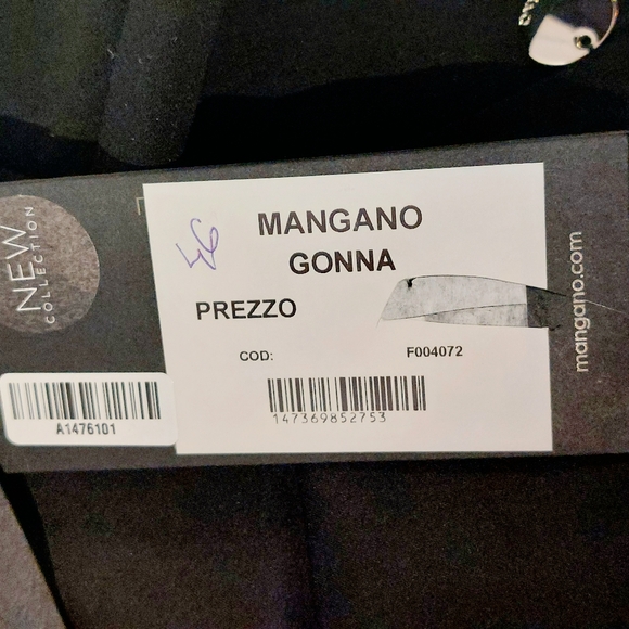 Mangano black hi-lo ruffled hem lined mini skirt w/ side zip, Euro XL/IT46, NWT - Picture 5 of 11
